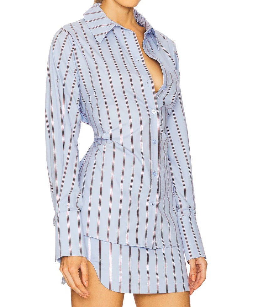 Striped Long-sleeved Shirt Set