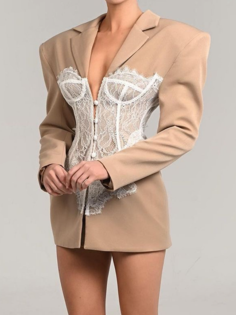 Lace Lapel Blazer