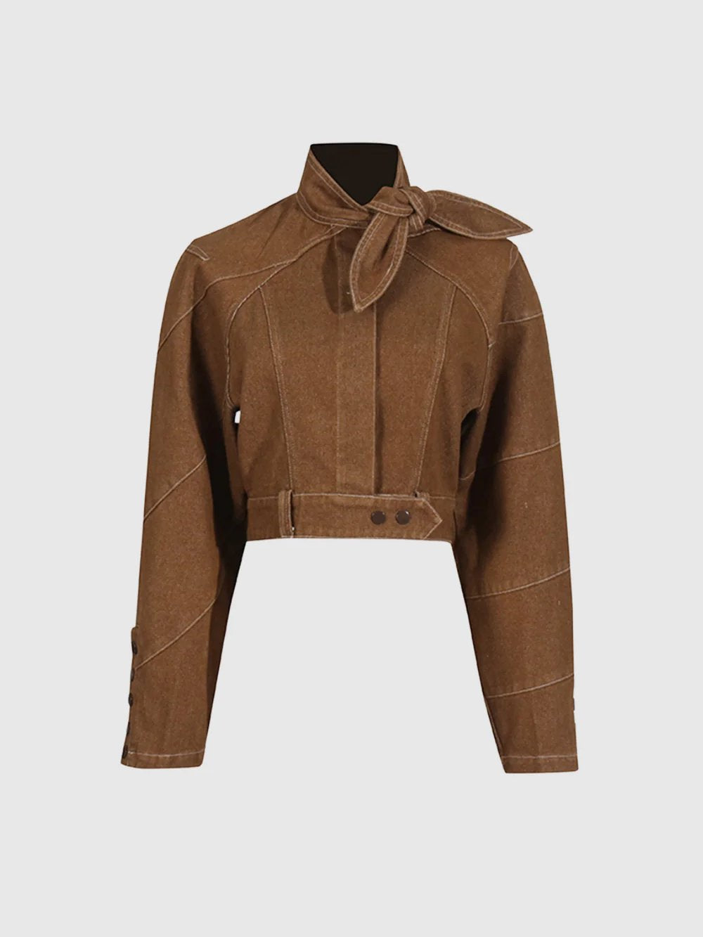 Brown Button Denim Jacket