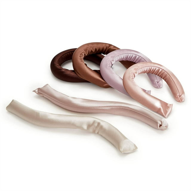 Flexi Rods Heatless Hair Curler, Satin Covered Curling Rod, Rosewood 6pcs