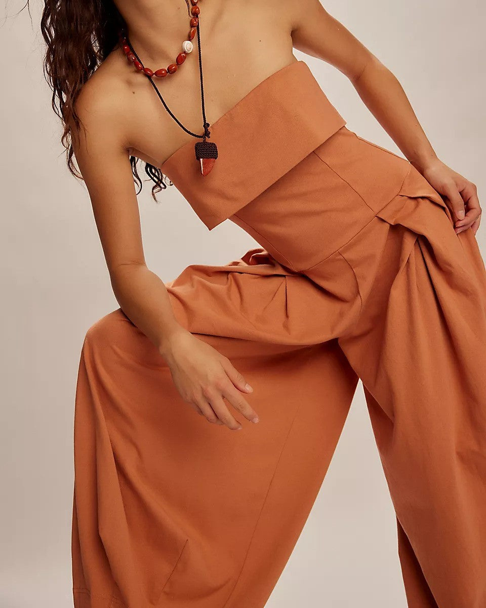 Orange Casual Jumpsuit