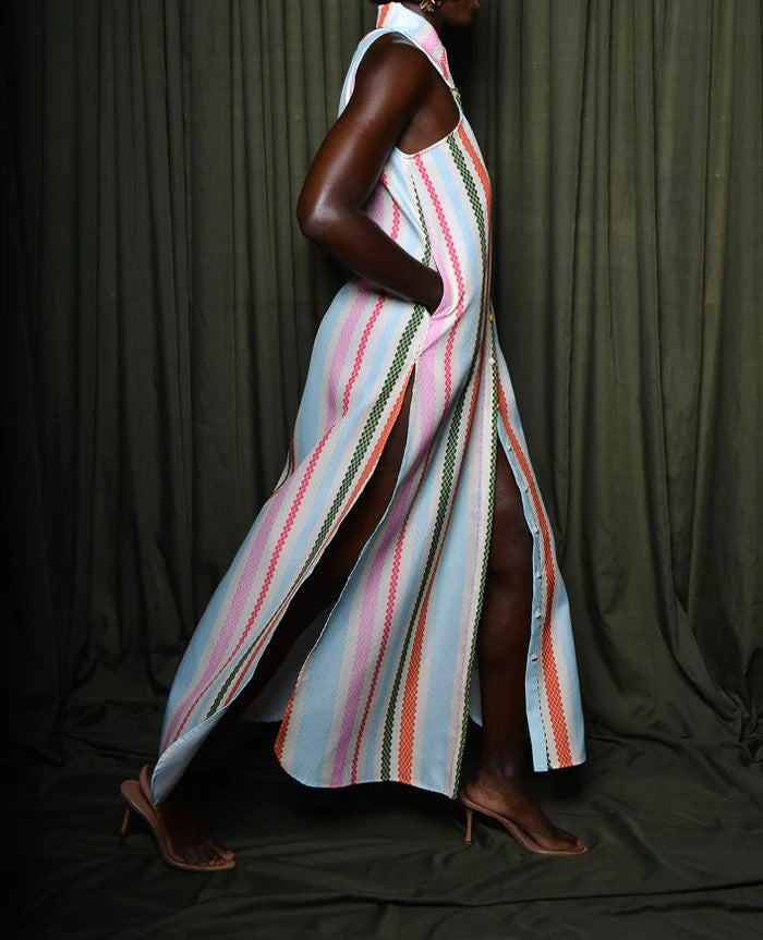Diamond Striped Shirt Dress