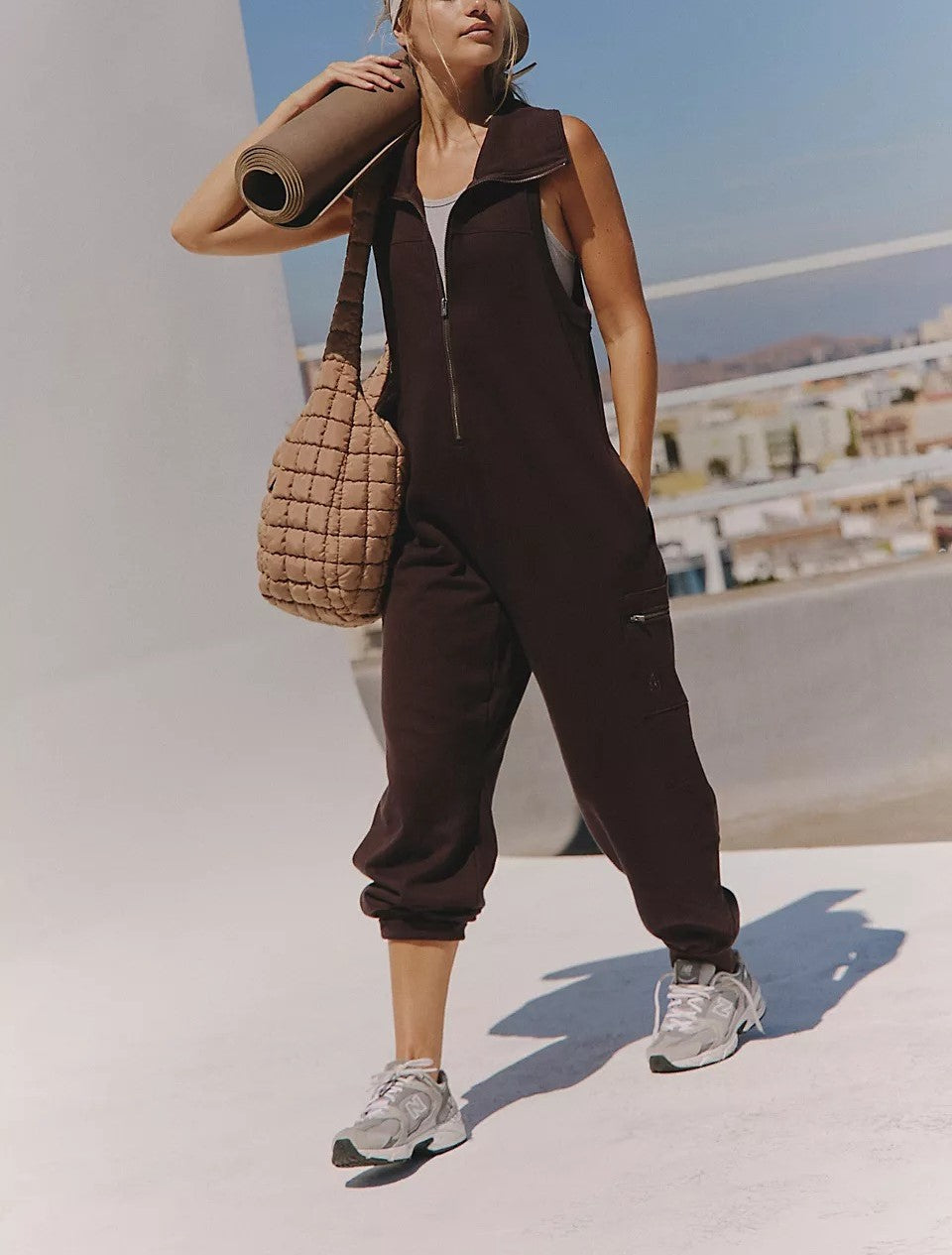 Front Zipper Closure Casual Jumpsuit