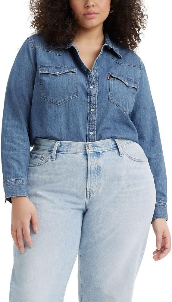 Denim Jacket & Black Slit Half Dress