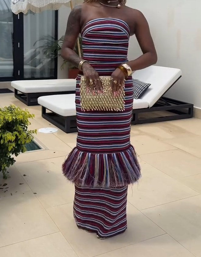 Striped Tassel Coconut Dress