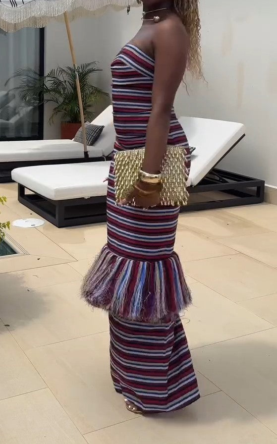 Striped Tassel Coconut Dress
