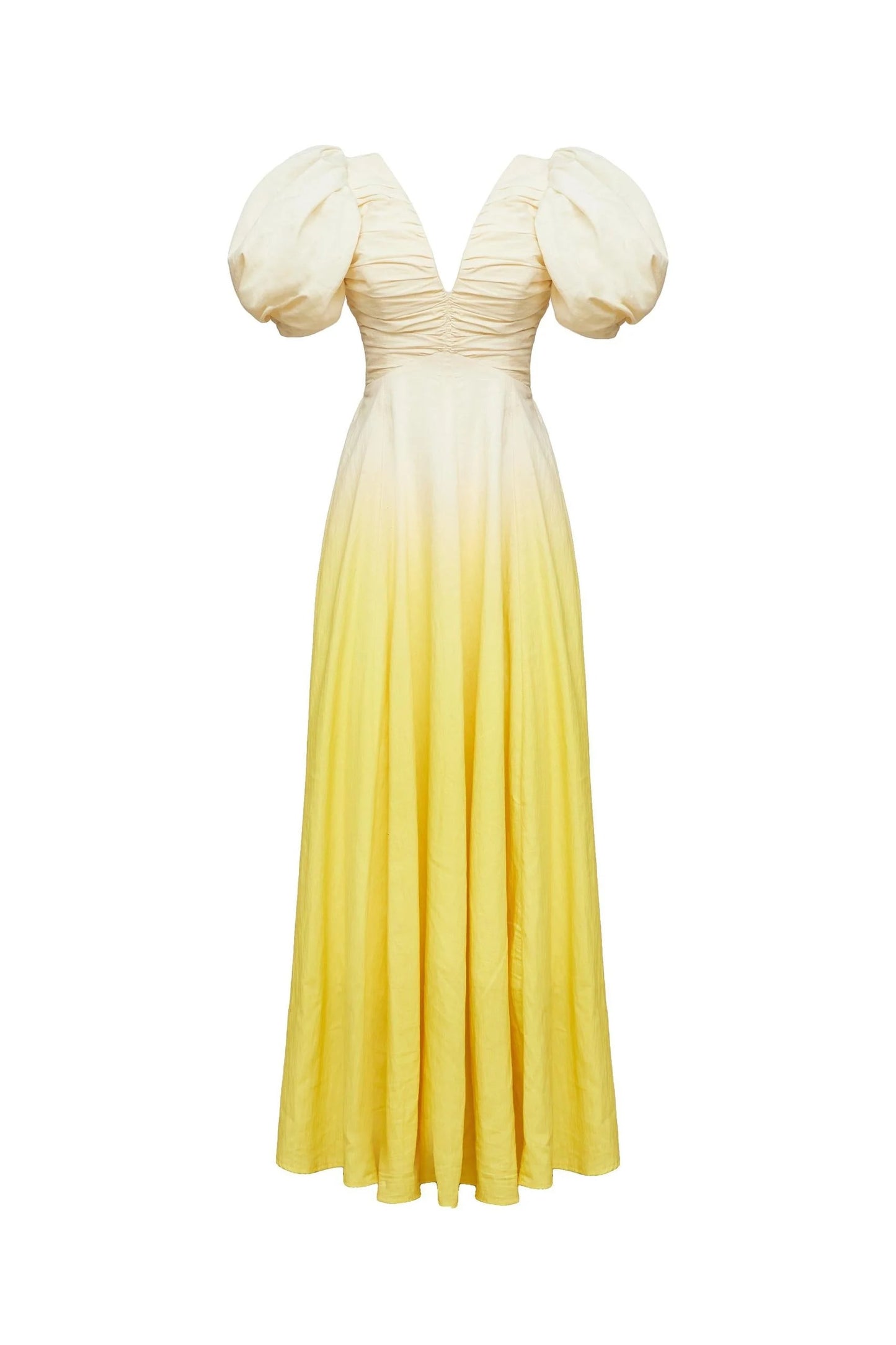 Ombre Puff Sleeve Maxi Dress