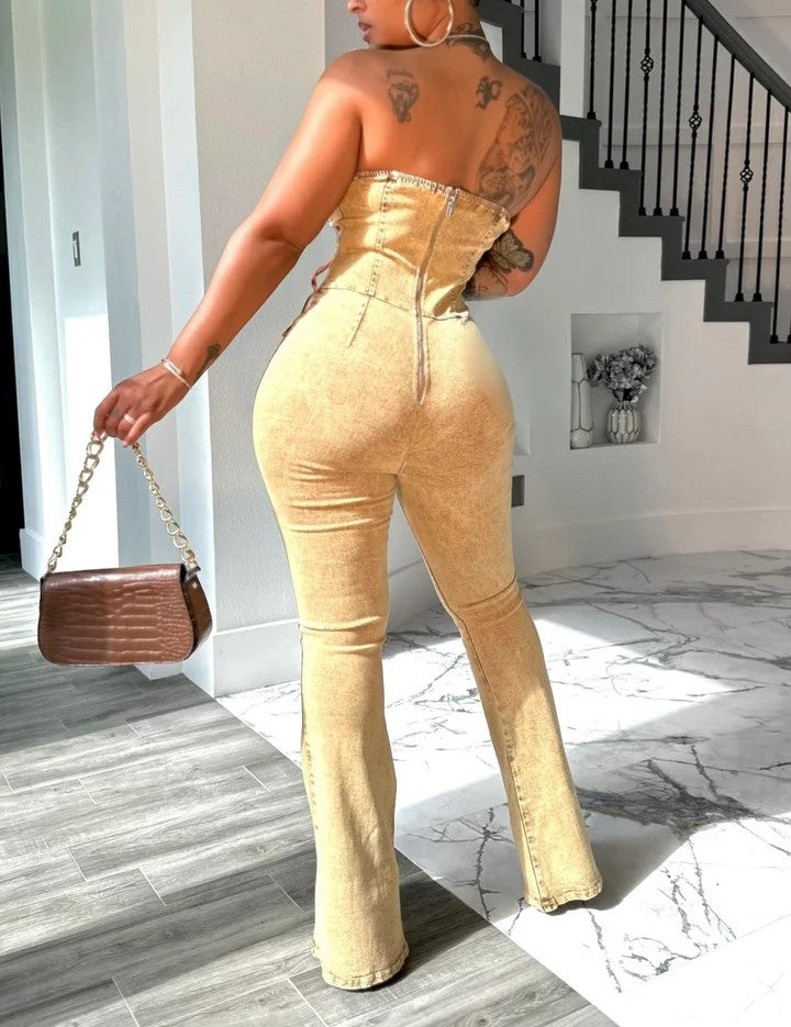 Stretch Wide-leg Jumpsuit