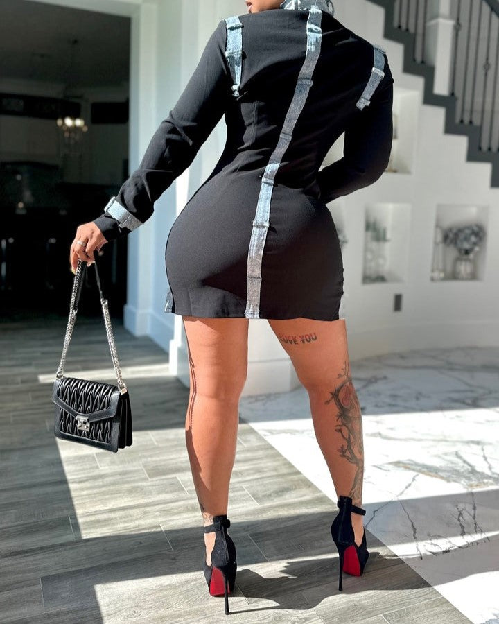 Long Sleeves Vintage Mini Dress