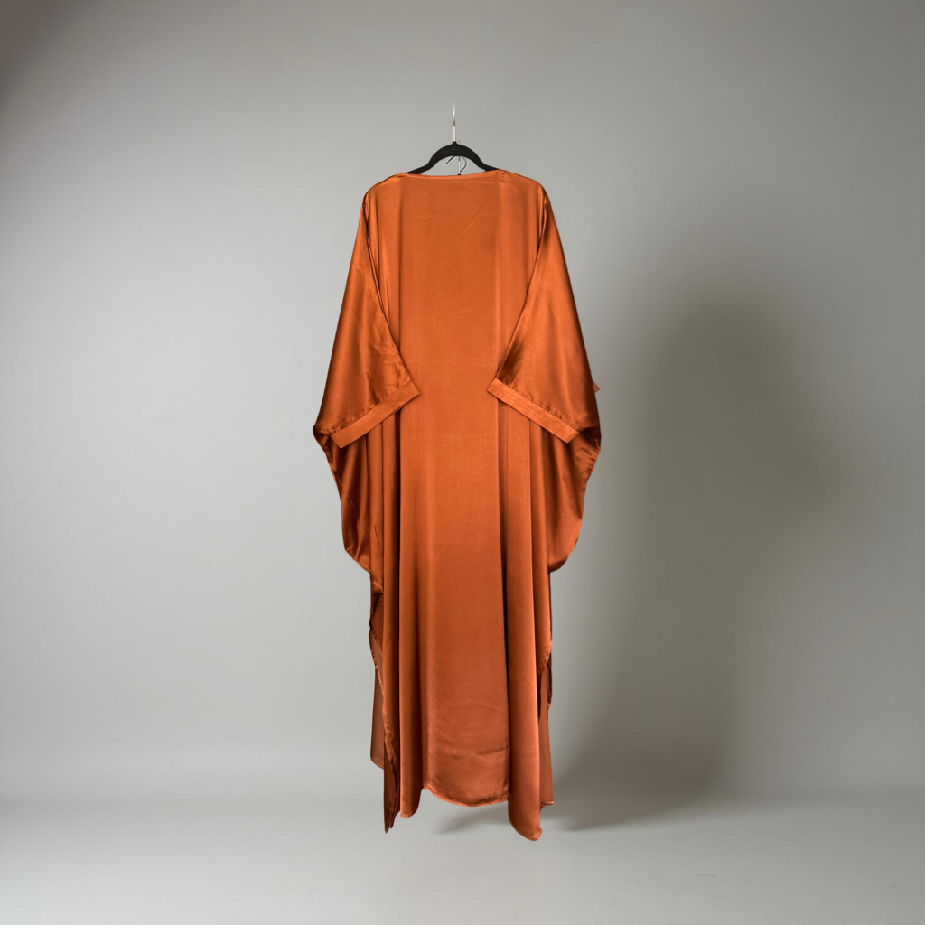 V-neck Loose Satin Dress