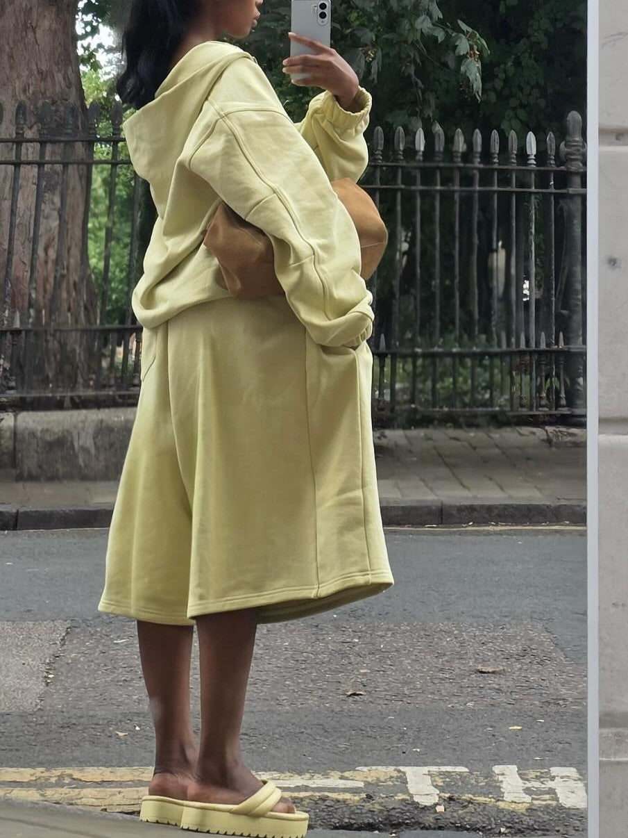 Yellow Loose Casual Suit