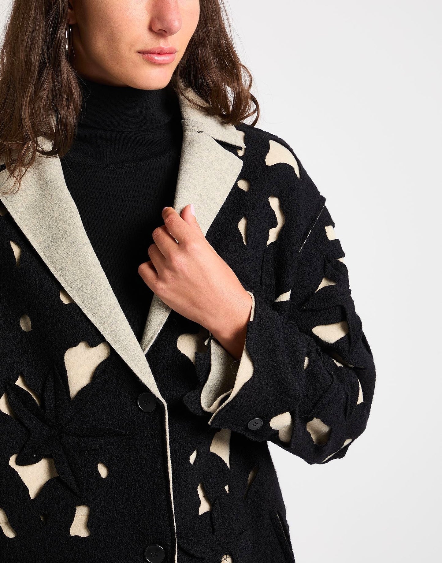 Lapel Long Reversible Coat