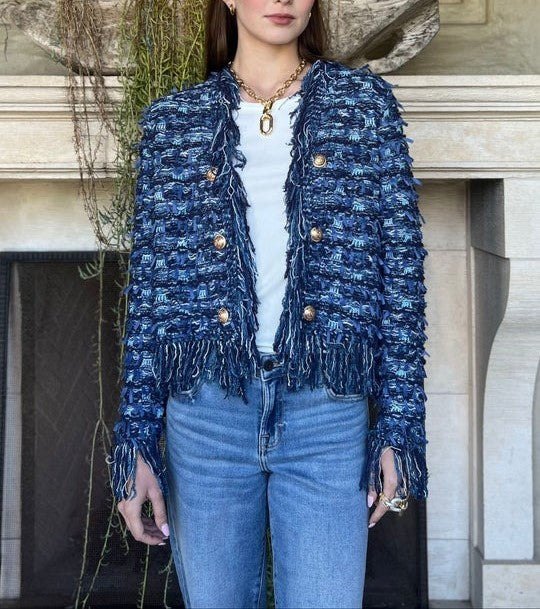 Open Front Fringe Jacket