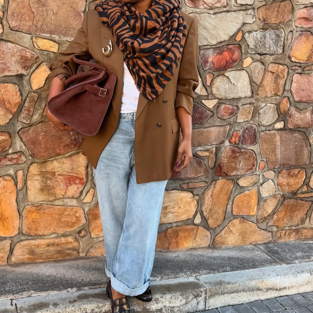 Brown Suede Large-capacity Handbag