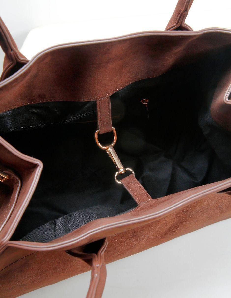Brown Suede Large-capacity Handbag