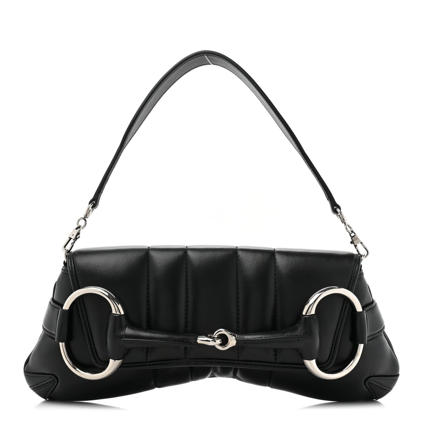Black Horsebit Chain Shoulder Bag