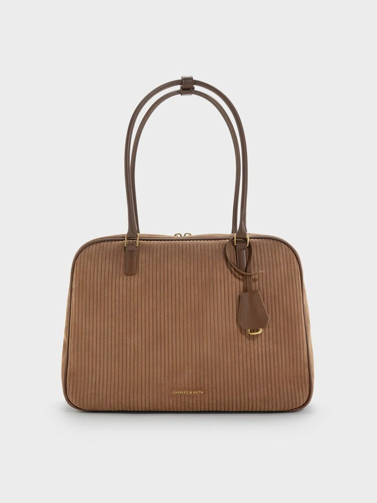 Mocha Brown Large Corduroy Bowling Bag