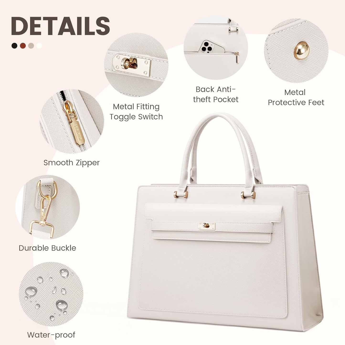 Solid Color Classic Handbag