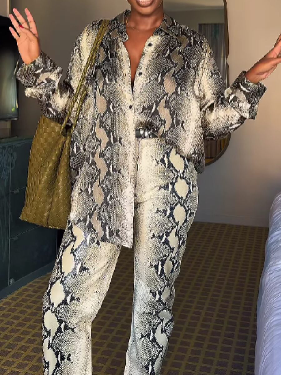 Snake Printed Shirt Suit