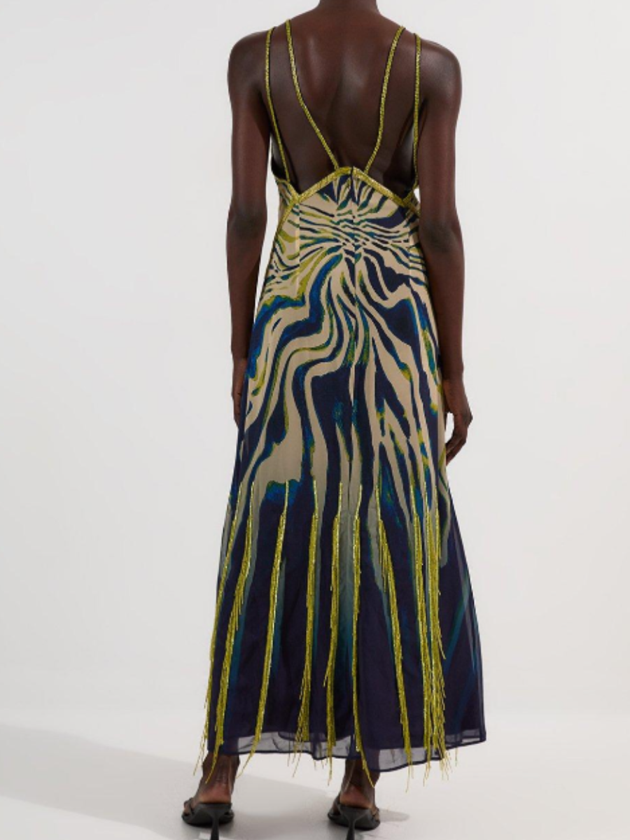 Printed Tassel Dress