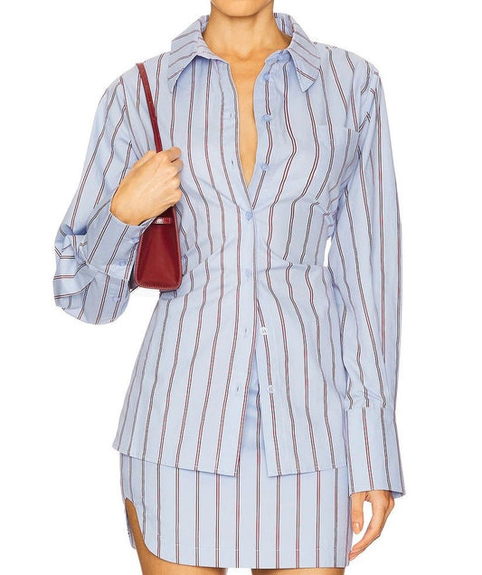 Striped Long-sleeved Shirt Set