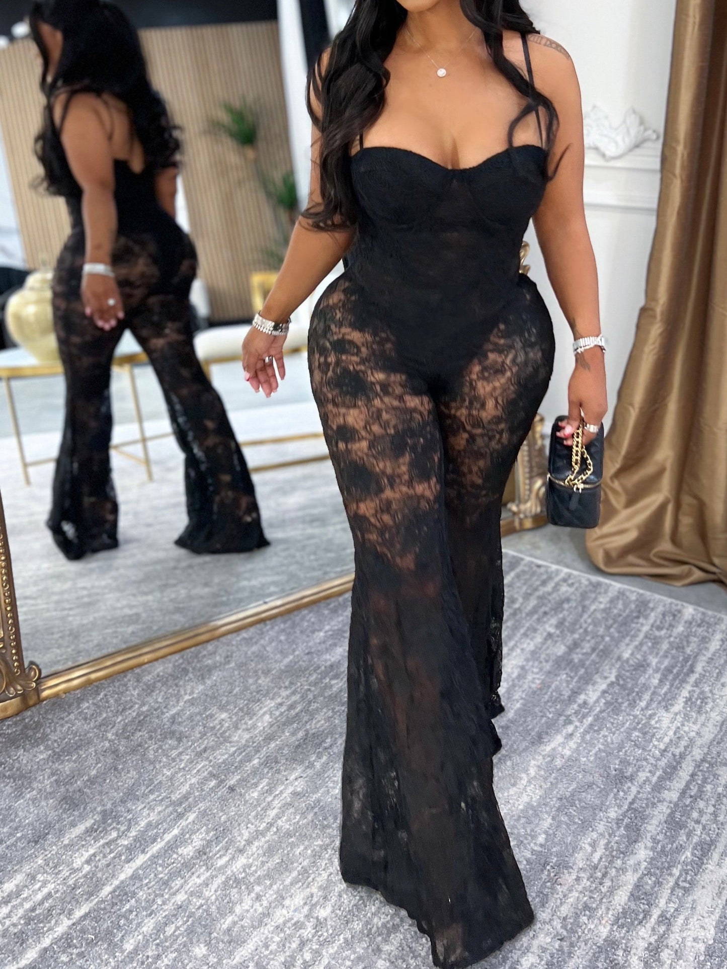 The Eclipse Lace Mesh Jumpsuit