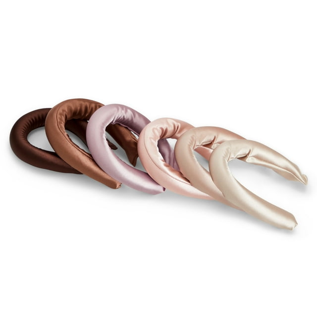 Flexi Rods Heatless Hair Curler, Satin Covered Curling Rod, Rosewood 6pcs