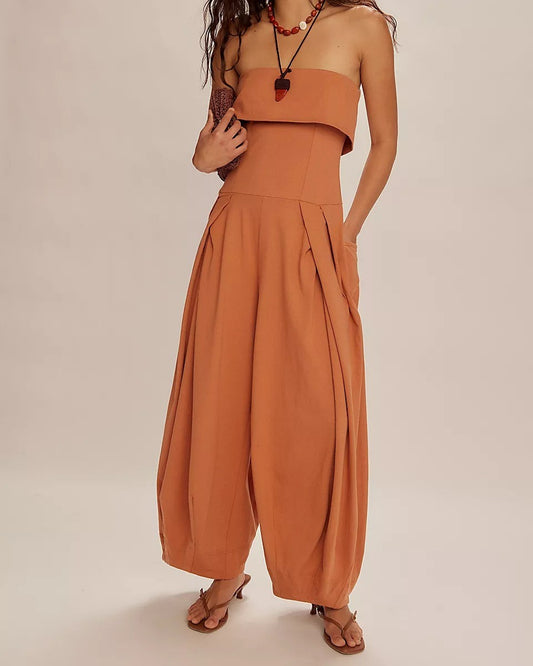 Orange Casual Jumpsuit