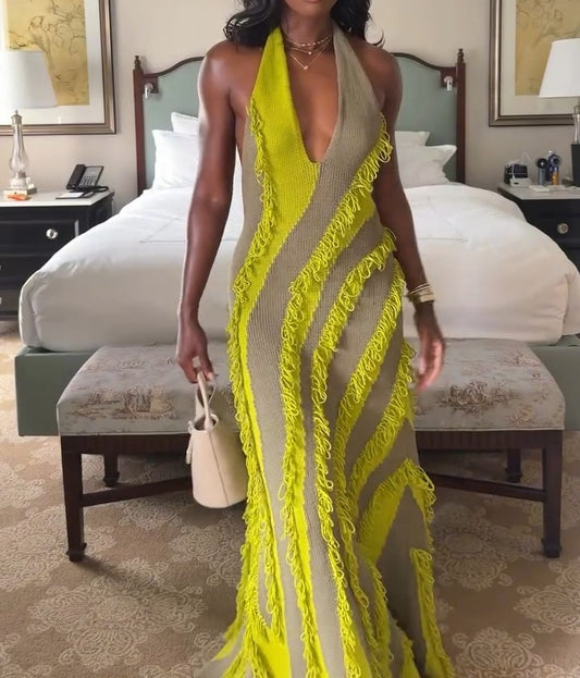 Roaring Fringe Green Dress