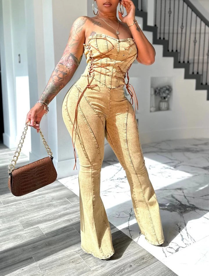 Stretch Wide-leg Jumpsuit