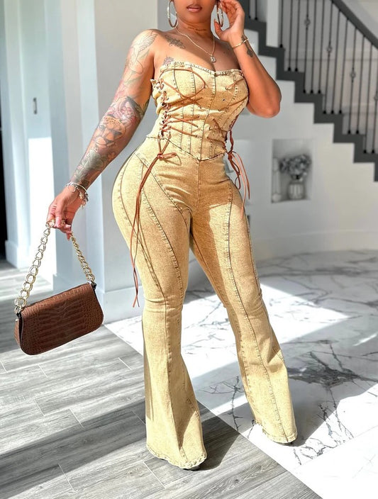 Stretch Wide-leg Jumpsuit