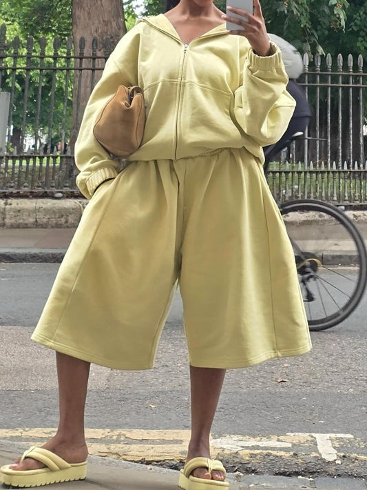 Yellow Loose Casual Suit