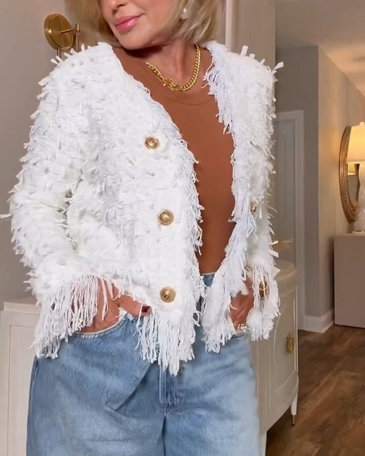 Open Front Fringe Jacket