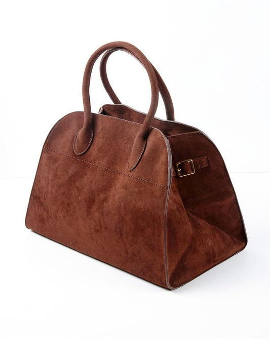 Brown Suede Large-capacity Handbag