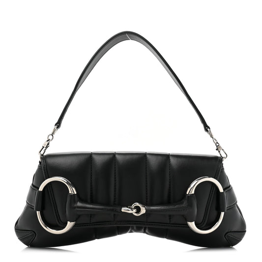 Black Horsebit Chain Shoulder Bag