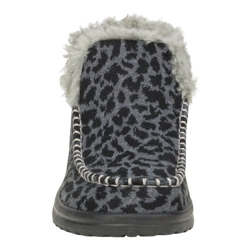 Black Leopard Print Plush Shoes