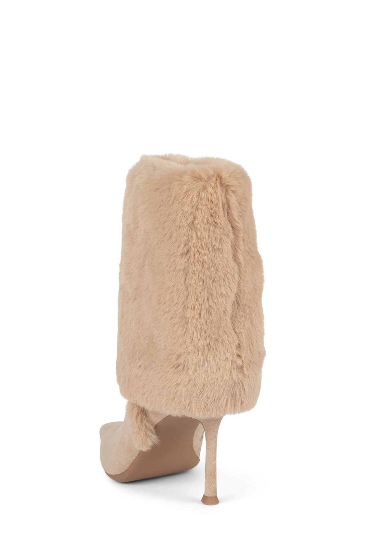 Fold-over Knee-high Faux-fur Heeled Boot