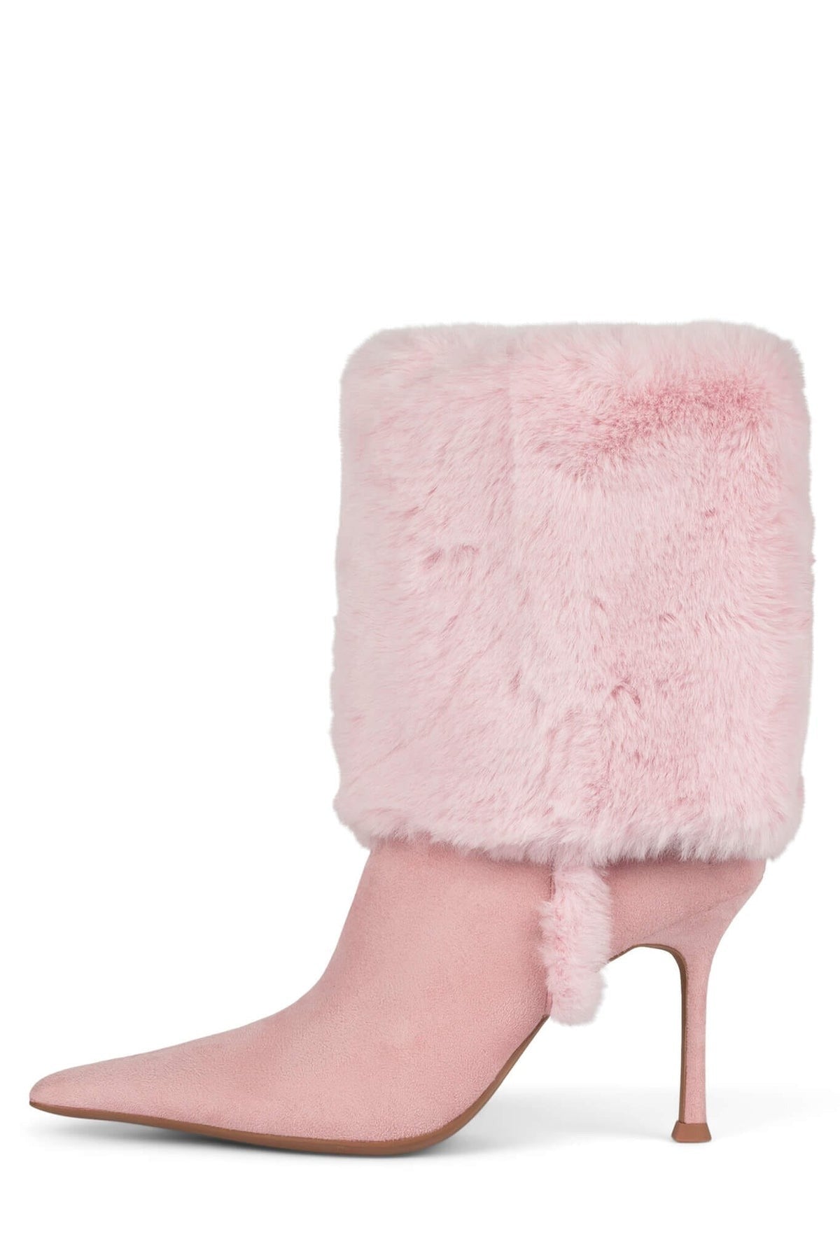 Fold-over Knee-high Faux-fur Heeled Boot