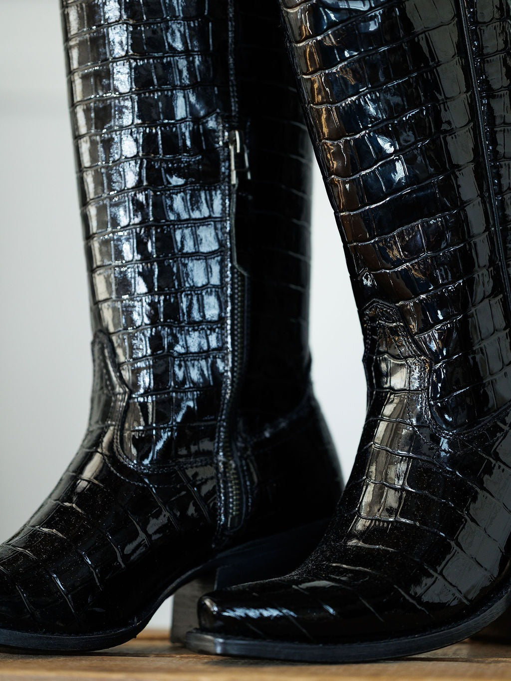 Women's Casanova Croco Embossed Leather Knee High Western Boots