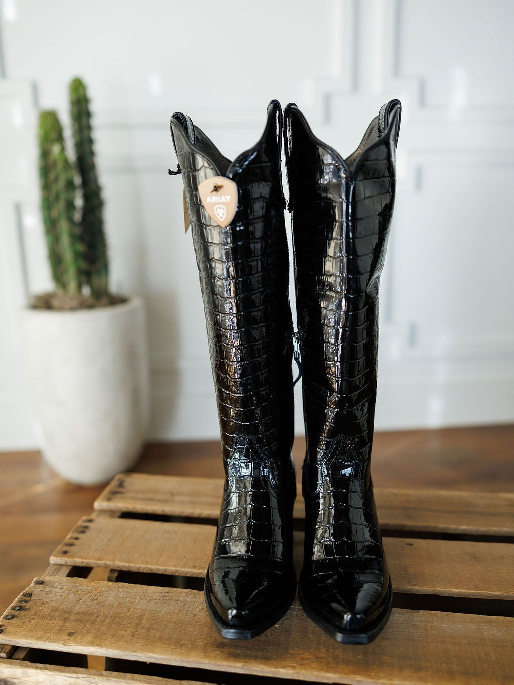 Women's Casanova Croco Embossed Leather Knee High Western Boots