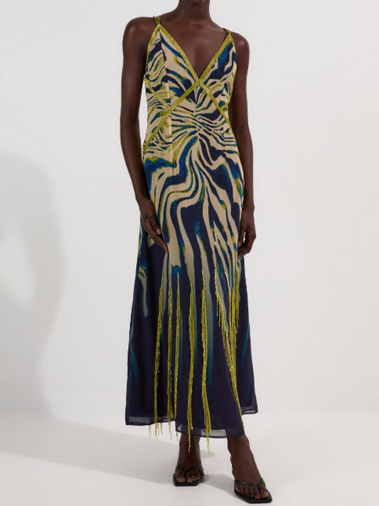 Printed Tassel Dress