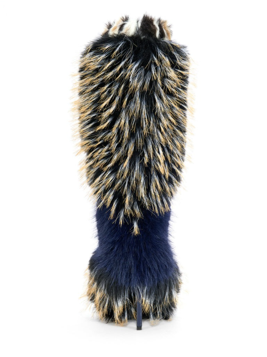 Navy Multi Fur Boot