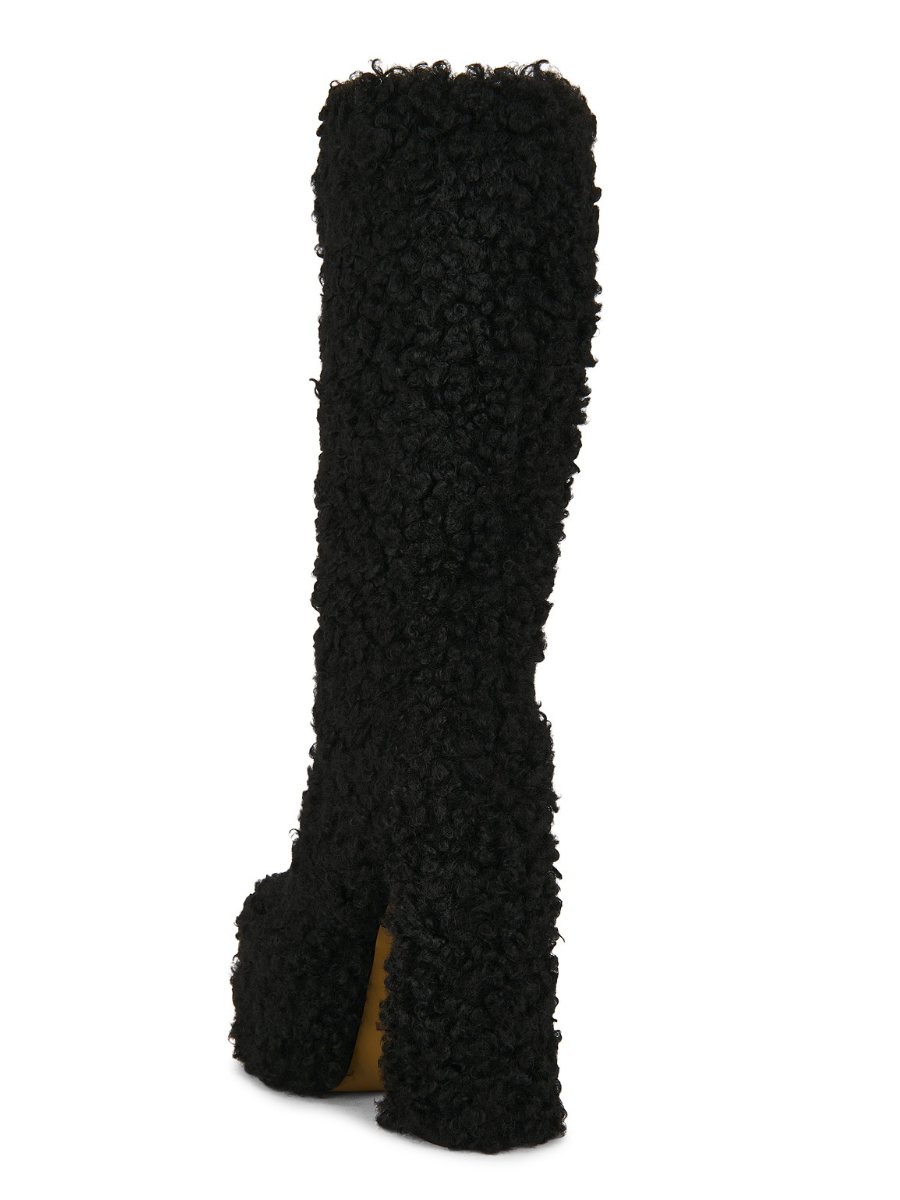 Faux Fur High-Heel Boots